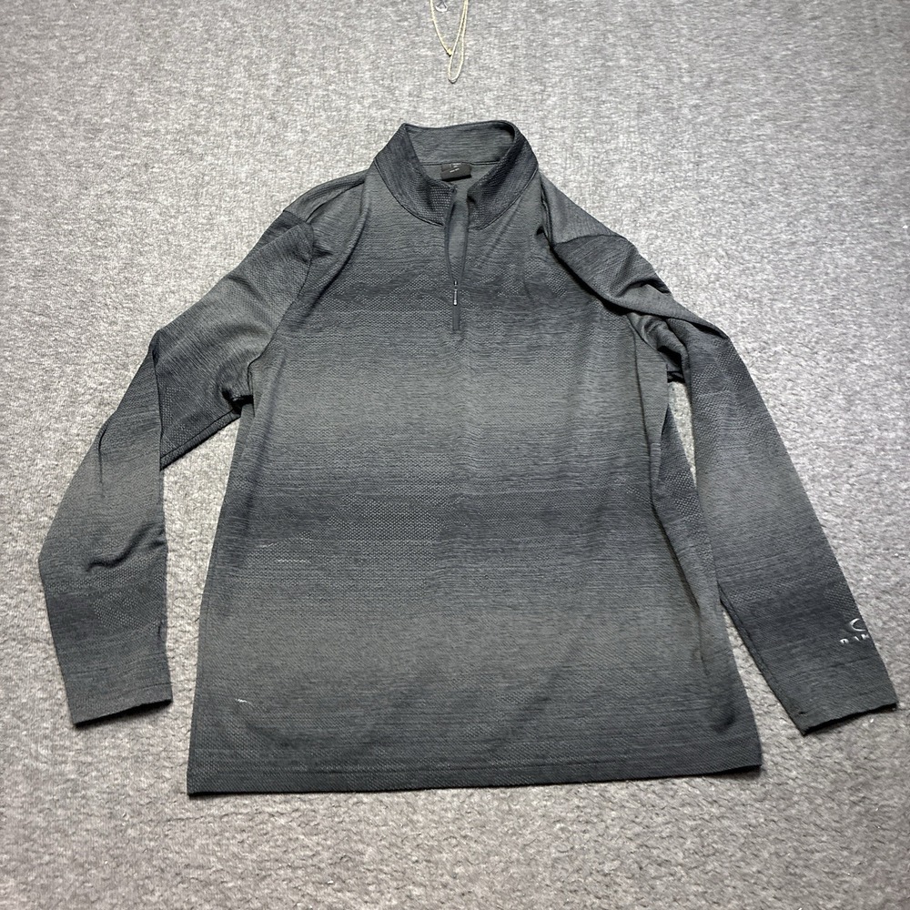Oakley Pullover‎ Shirt Men Large 1/4 Zip Sweatshirt Hydrolix Performance Gray